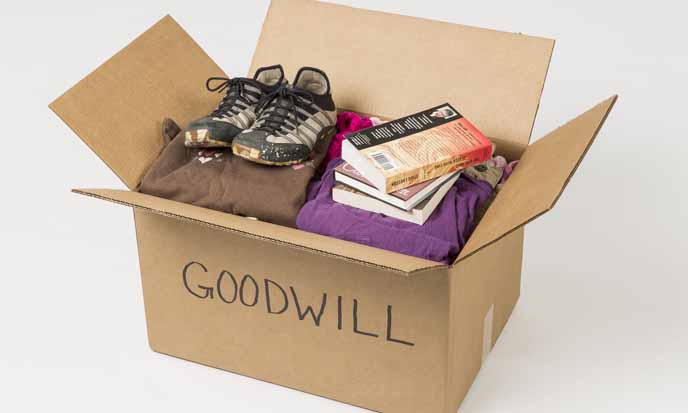 box of donations for goodwill
