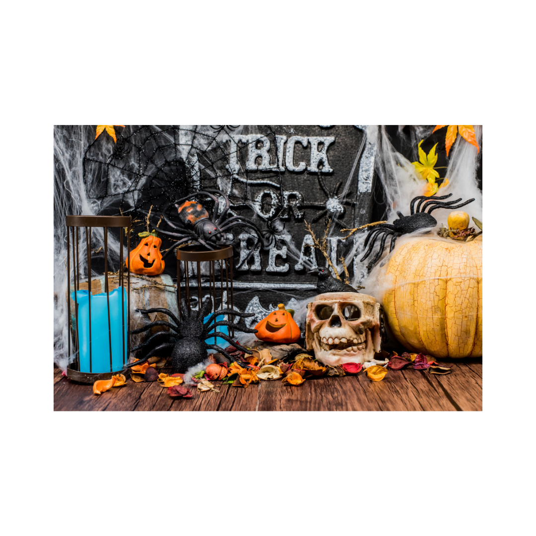 A lot of different types of Halloween decor.