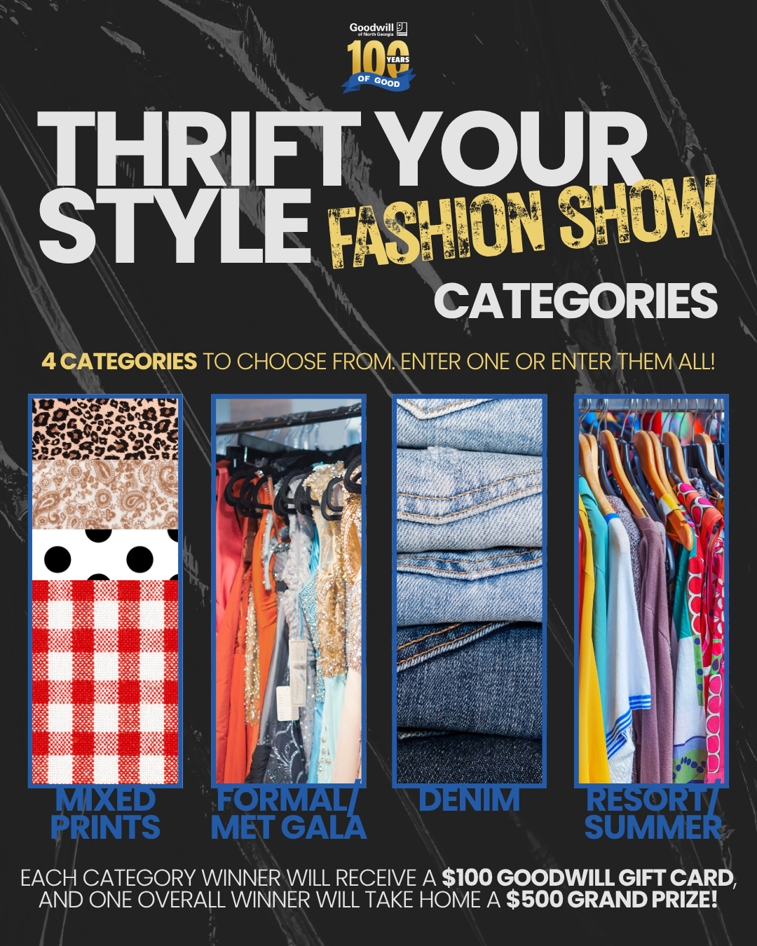 thrift your style fashion show categories