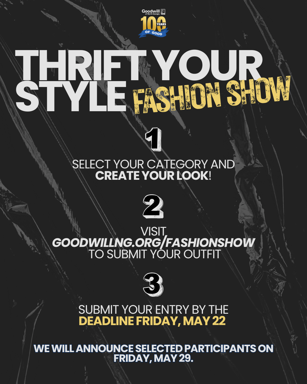 thrift your style fashion show steps to enter