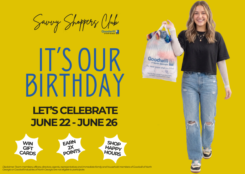 Savvy Shoppers 1 year birthday graphic