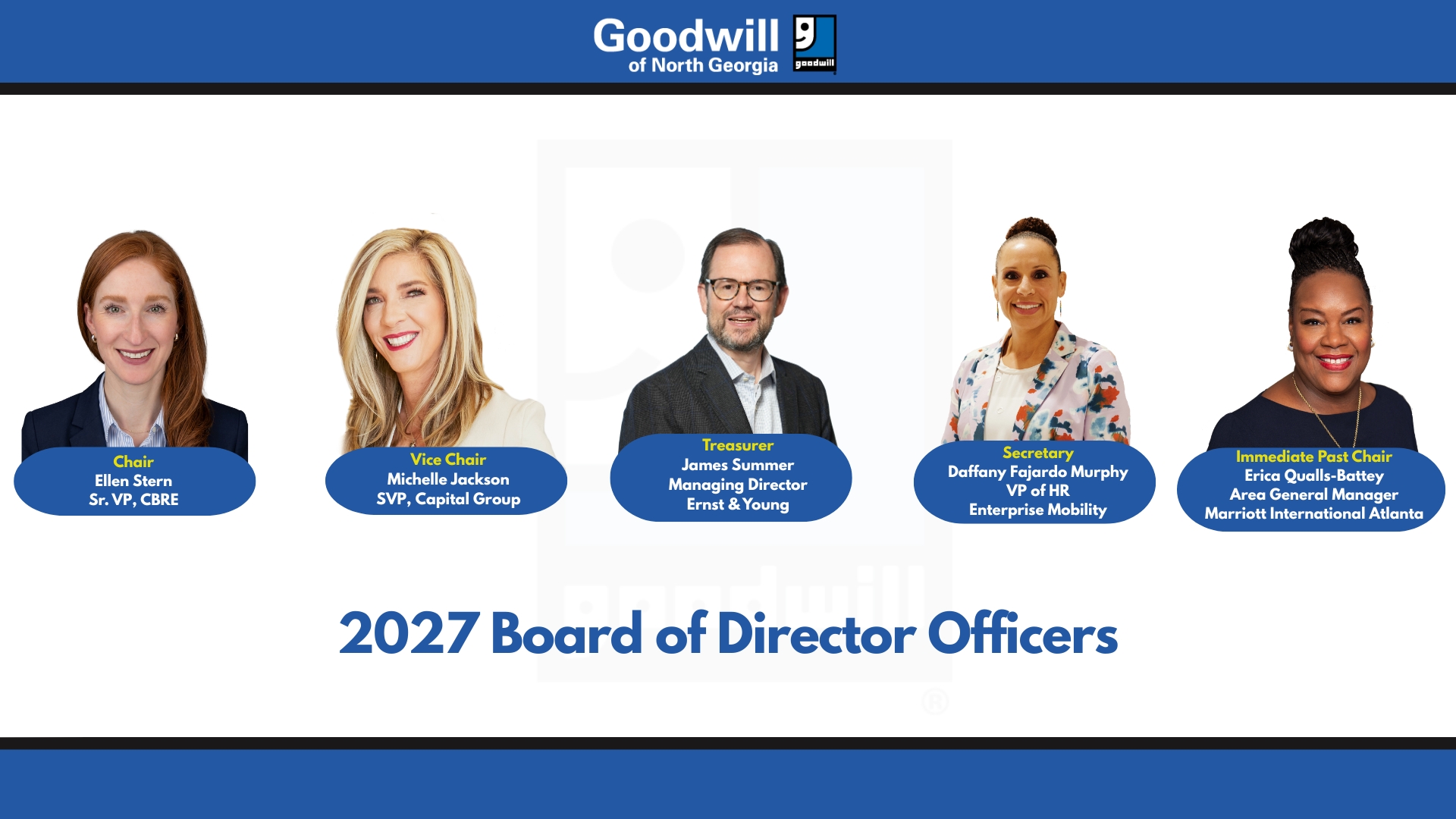 Goodwill of North Georgia 2027 Board Officers